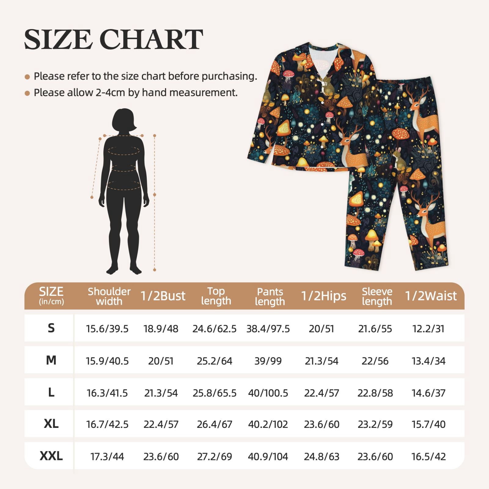 Pajamas for Women Set - Forest elf Comfy Long Sleeve Button Up Pajama Sets for Women 2 Piece, Soft Sleepwear Nightwear Pjs Lounge Sets for Women with Pockets