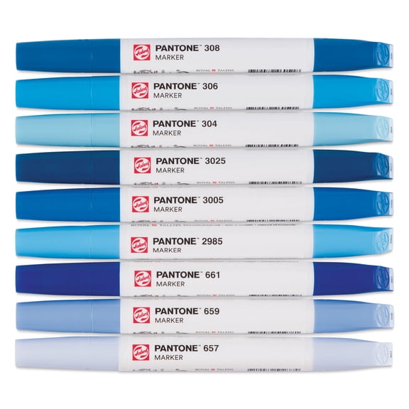 Pantone Dual Tip Markers - Set of 9, Blue