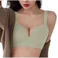 thumbnail image 5 of Feancey Plus Size Wireless Bras for Women Adjustable Strap Everyday Bra High Support Push up Bralette Seamless Casual Brassiere Green XXL, 5 of 6