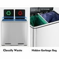thumbnail image 6 of LAZY BUDDY Stainless Steel Kitchen Trash Can with Lid, 16 Gallon Step Rubbish Bin, Double Compartment Classified Recycle Garbage Can with Foot Pedal for Office Home, 6 of 9