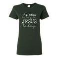 thumbnail image 1 of Wild Bobby I'm Only Talking to Jesus Today Inspirational/Christian Women Graphic Tee, Forest Green, Medium, 1 of 6