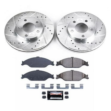 PowerStop Front Z23 Evolution Sport Carbon-Fiber Ceramic Brake Pad and Drilled & Slotted Rotor Kit Fits: FORD Select Models K1301