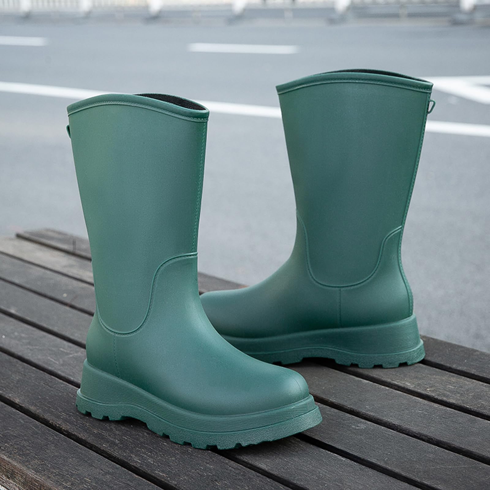 AUXDIQ Rain Shoes Women Mid-calf Boots Waterproof Rain Boots Outdoor Garden Shoes