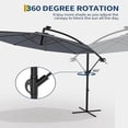 thumbnail image 4 of Bingirl 10FT Offset Umbrella with Cross Base with 360-degree and Rotation Infinite Tilt for Deck Pool Garden BackyardGrey, 4 of 7
