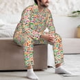 thumbnail image 7 of Naloa Travel Men’s Pajamas Set - Long Sleeve Button Down Sleep Shirt and Pajama Bottoms Sleepwear Set-Medium, 7 of 7