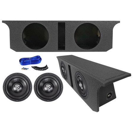 2) Rockville 10  Subwoofers+Sub Enclosure Box For 2007-2016 Jeep Wrangler 4-Door