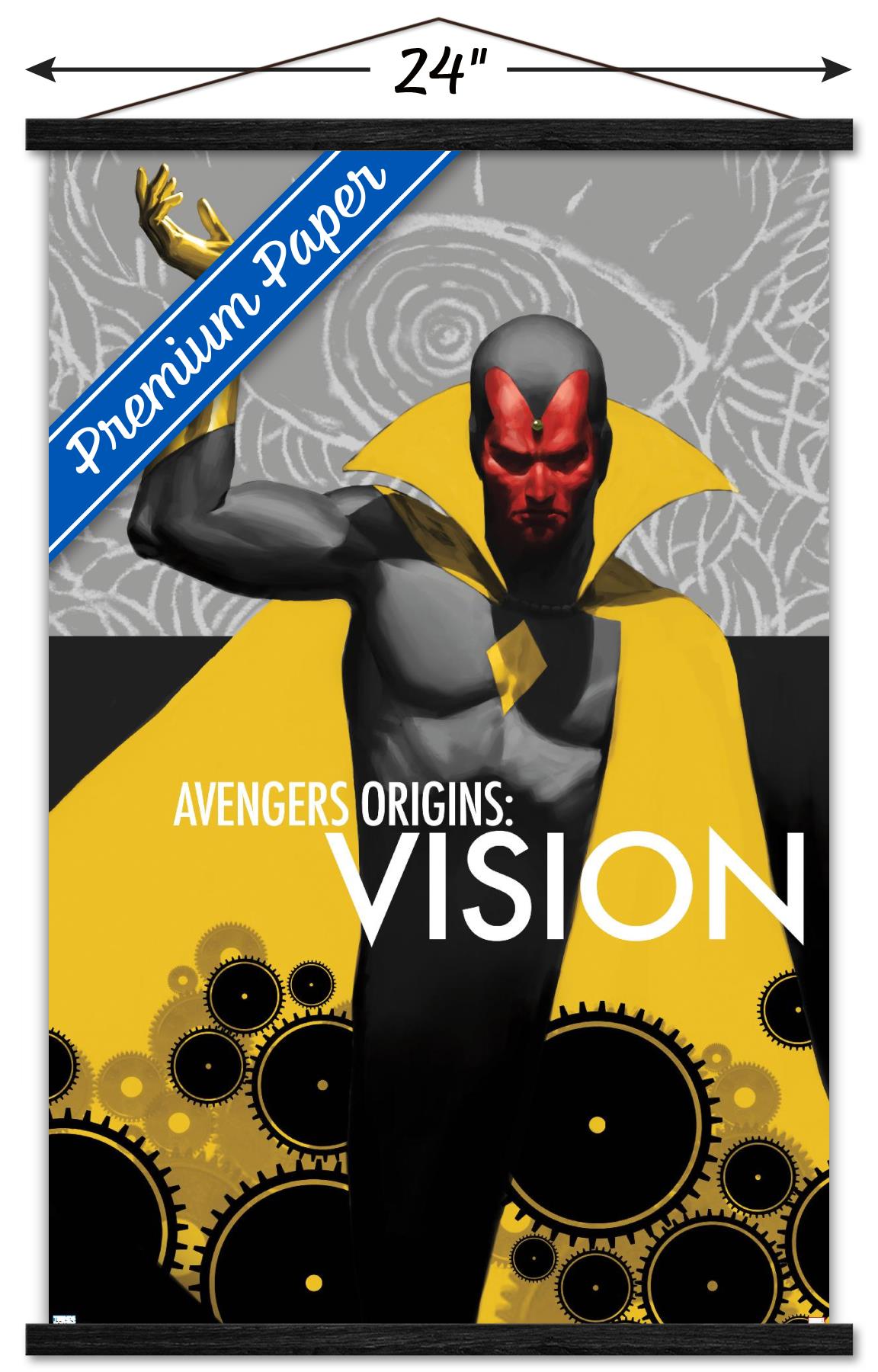 Marvel Comics - Vision - Avengers Origins: Vision #1 Wall Poster with Wooden Magnetic Frame, 22.375" x 34"