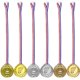 thumbnail image 2 of Medalla de oro de metal para el ganador, juego de 12 medallas de primer premio para deportes, competiciones y fiestas, 6,4 cm de diámetro con cinta de 27 cm. Rojo Verde Cocina, Decoración y Otros, 2 of 5