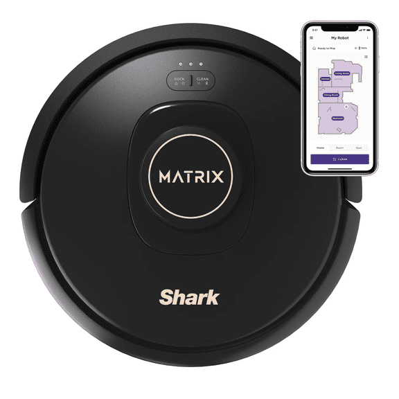 Shark Matrix Robot Vacuum AV2310 with Matrix Clean Multi Surface Brushroll Precision Home Mapping App Control Recharge Resume and Voice Commands (Refurbished)