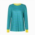 thumbnail image 6 of Towmus Womens Oversized Striped Sweatshirt Crewneck Long Sleeve Color Block Pullover Top Casual Y2K Fall Clothes Workout Shirt, 6 of 6