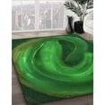 thumbnail image 3 of Ahgly Company Machine Washable Indoor Round Transitional Deep Emerald Green Area Rugs, 5' Round, 3 of 7