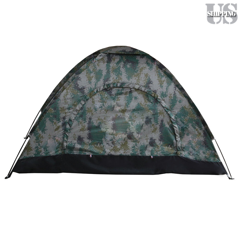TCMT Portable Waterproof 4 Season 2 4 Persons Camping Folding Tent Camouflage 