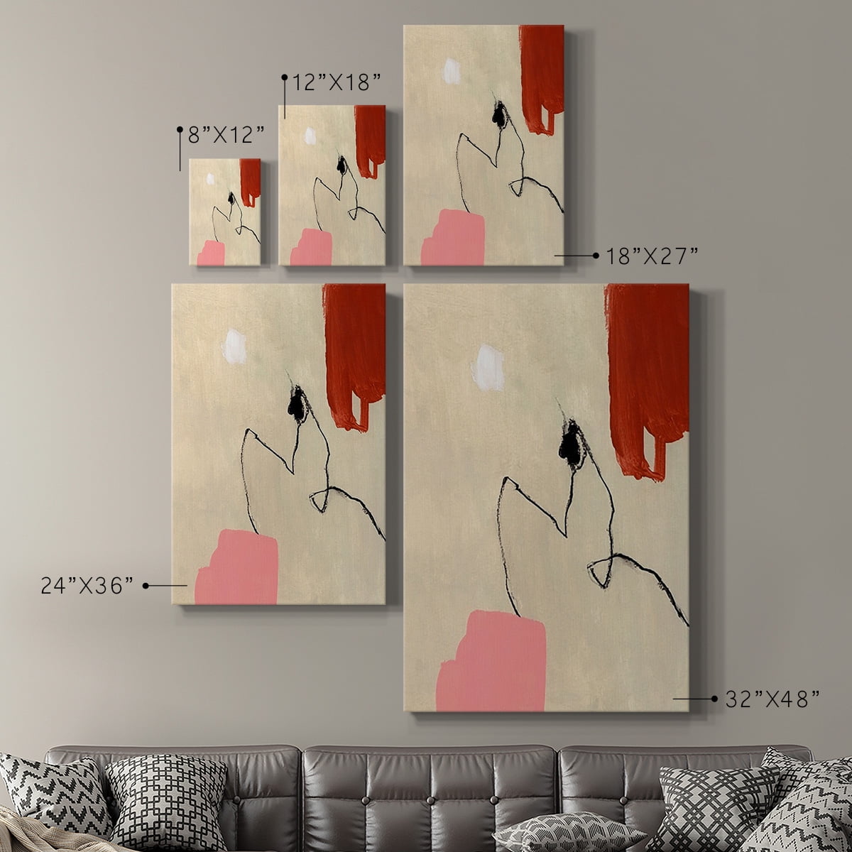 Terra Rosa Abstract II Premium Gallery Wrapped Canvas - Ready to Hang