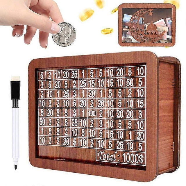 Caja de ahorros de madera Cash Vault, caja de ahorro de dinero de madera, caja de ahorro de efectivo