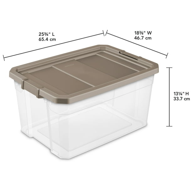 Sterilite, 76 Qt./72 L Stacker Box, Taupe Splash