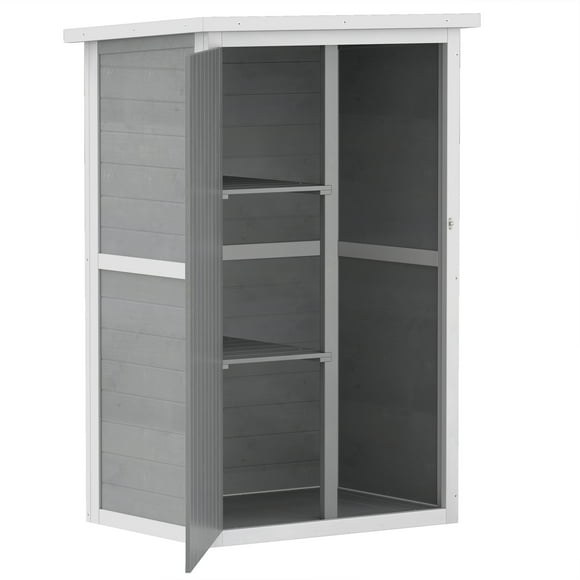 Outsunny 29.9"x21.7"x45.3" Garden Storage Shed with Asphalt Roof Grey
