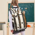 thumbnail image 7 of FORMRS Unisex School Backpack 17" Student Travel Bag with Laptop Compartment, Beige Abstract Dots, 7 of 7