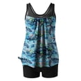 thumbnail image 5 of Nrmvnmi Tankini Swimsuits for Women 2 Piece Bathing Suits Floral Prints Round Neck Swim Tank Top with Boy Shorts Modest Swimwear Mothers Day Gifts, 5 of 5