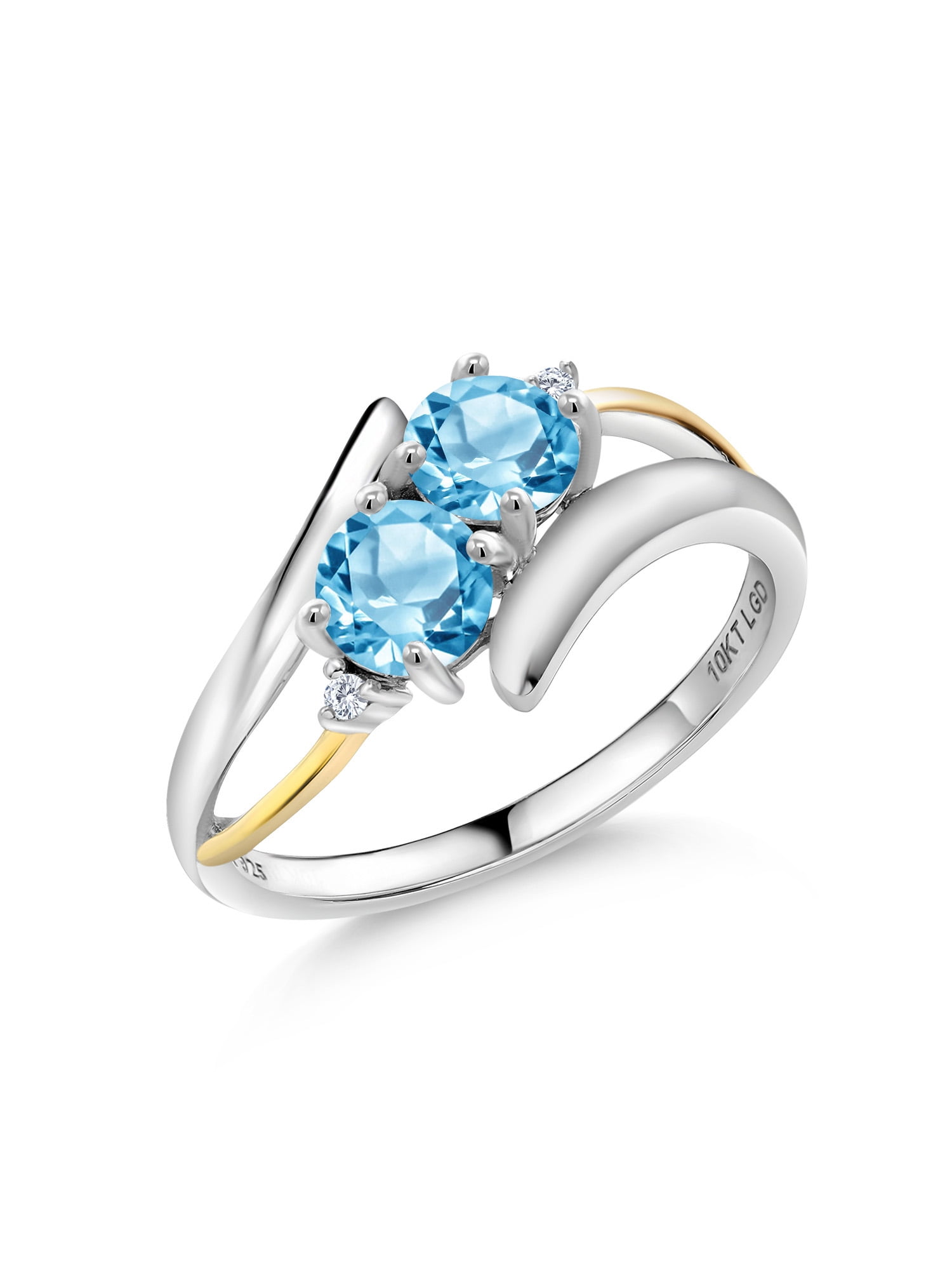 1.90ct Ideal Gifts for Women 925 Sterling Silver Light Swiss Blue Topaz and Diamond Cluster Ring 1.90ct Ideal Gifts for Women 925 Sterling Silver Light Swiss Blue Topaz and Diamond Cluster Ring