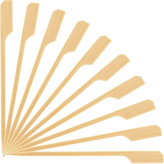 Monebena 3.5 Inch Bamboo Skewers Cocktail Picks, 100 PCS Bamboo Paddle Picks, Charcuterie Accessories Bamboo Sticks, Fancy Toothpicks for Appetizers, Cocktail, Fruit, Sandwich(3.5 INCH)
