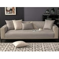 thumbnail image 2 of Granjero Gordo Funda de sofá antideslizante segmentada con rejilla de gamuza sintética, adecuada para proteger muebles, gris claro, 36 x 70 pulgadas, 2 of 5