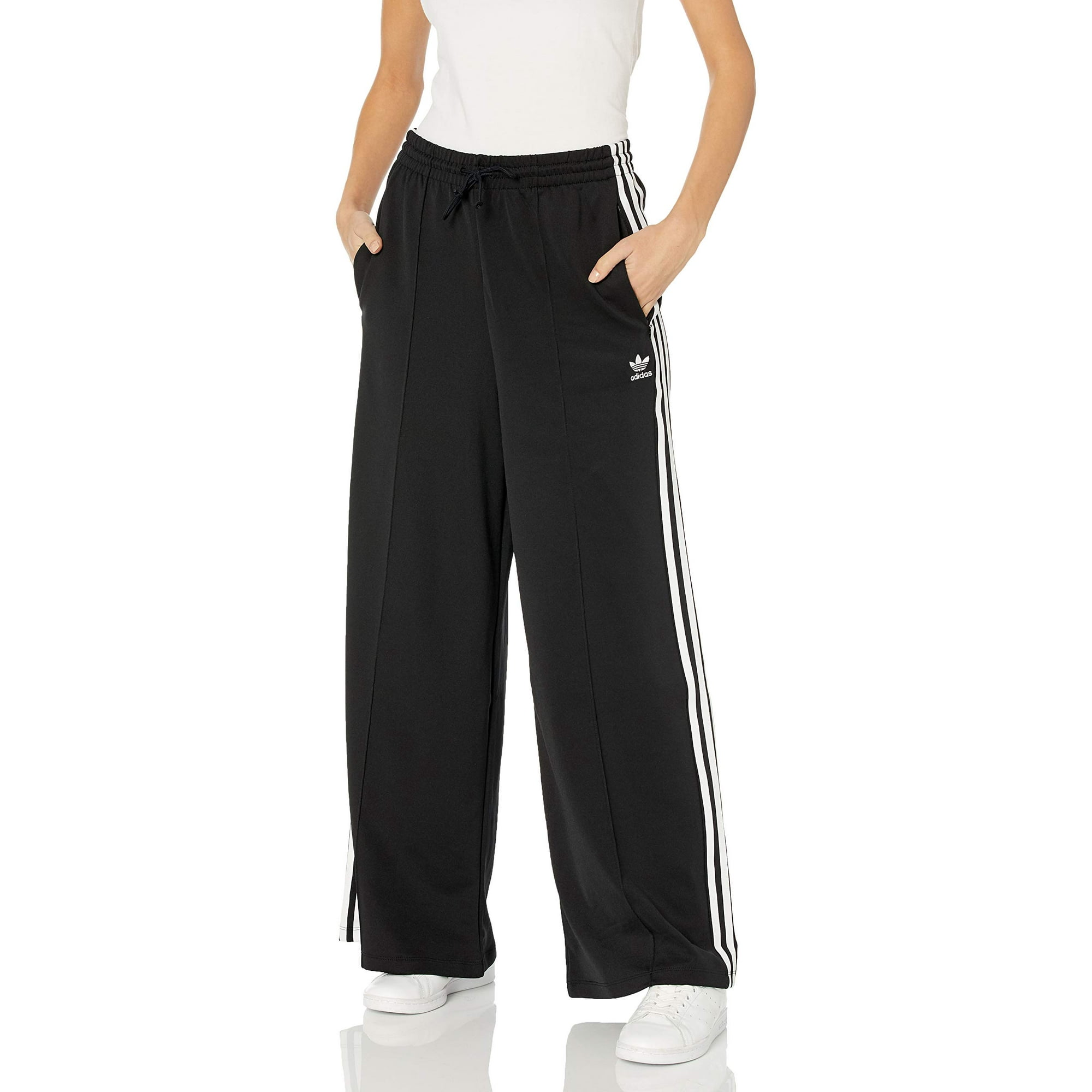 adidas Originals womens Primeblue Relaxed Wide Leg Pants Black Medium Walmart