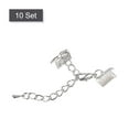 thumbnail image 3 of 10Set Ribbon Crimp Clamp Ends Lobster Claw Clasps & Chain 10mm Silver Tone for DIY, 3 of 6