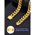 thumbnail image 4 of Bandmax 12MM Men's Chunky Cuban Chain Necklace for Men Women Stainless Steel 14K Gold Plated Hip Hop Miami Chain Birthday Valentines Father Day Gift for Dad Son Husband, 4 of 9