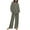 Gray, variant on 2 Piece Plus Size Outfits for Women Fall Loose Cotton Linen Loungewear Set Long Sleeve Crew Neck Tops Wide Leg Pants Suit, Gray, XXL