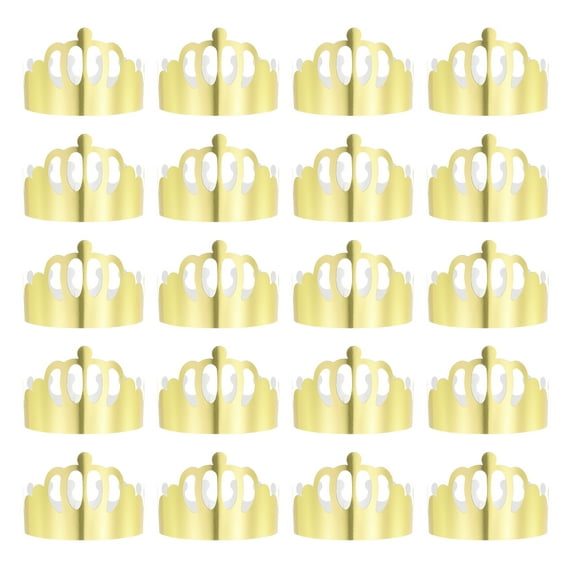 Uxcell 24 Pcs Paper Crowns Gold Foil Crown for Birthday Party,Crown Style