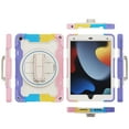 thumbnail image 6 of Dteck Case for iPad 9th/8th/7th Gen 10.2 inch,Heavy Duty Protection Rugged Case Shockproof Rubber Kickstand Cover with Hand Strap for iPad 10.2" 2021/2020/2019,Pink/Colorful, 6 of 7