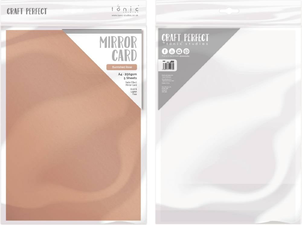 Craft Perfect Mirror Cardstock 92lb 8.5'X11' 5/Pkg-Burnished Rose