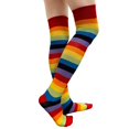 thumbnail image 5 of COUVER Women Striped Over Knee Stockings, Regular Rainbow, 2 Pairs, 5 of 8