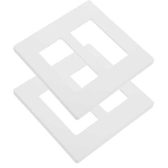 Hemoton 2-Pack Screwless Plastic Outlet and Double Light Cover Plates, Decorative Wall Plates for Home, Office, Commercial Use