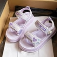 thumbnail image 5 of Girls' Sandals, Open Toed Princess Flat Sandals, Summer Beach Soft Soled Sandals, Children/Toddlers, 5 of 7