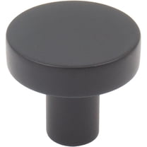 Contemporary Round Cabinet Knob, 1 Inch, Zinc Base Material, Matte Black by Stone Harbor Hardware