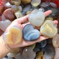 thumbnail image 2 of Artesanías de cristal con forma de corazón tallado a mano natural, cristales curativos espirituales, geoda de ágata drusa para decoración del hogar, 2 of 5