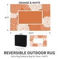 thumbnail image 5 of SIXHOME Outdoor Rug 8'x10' Waterproof Reversible Patio Rug Floral Border Plastic Straw Indoor Outdoor Rug for RV Camping Garden Picnic Beach Deck Backyard Porch Decor Orange and White, 5 of 7