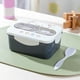 thumbnail image 1 of Caja Bento apta para microondas - Recipiente de plástico impermeable para la oficina, 7,24x5,28x3,07 pulgadas, grado alimentario, apto para lavavajillas, azul/rosa/gris/verde, 1 of 6