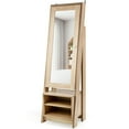 thumbnail image 2 of Gymax Elegant Full-Length Mirror Jewelry Armoire, Natural Color, 21 x 16 x 68 Inches, 2 of 10