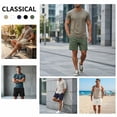 thumbnail image 7 of GIRUNS Mens Casual Shorts 7 Inch Striped Summer Beach Drawstring Elastic Waist Shorts with Pockets White L, 7 of 7
