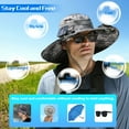thumbnail image 3 of RoamRider Solar Fan Hat, Wide Brim Hat with Solar Fan Built in and 3-Speed Outdoor Adjustable Cooling - Solar & USB Charging, Gray, 3 of 7