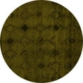 thumbnail image 1 of Ahgly Company Indoor Round Oriental Yellow Industrial Area Rugs, 7' Round, 1 of 4