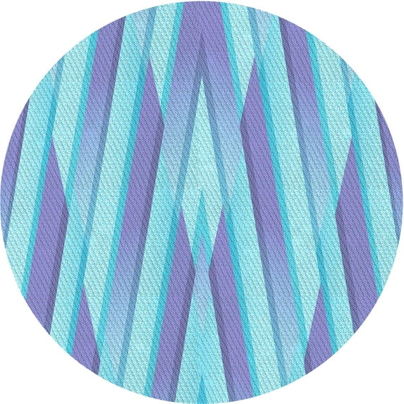 Ahgly Company Indoor Round Patterned Cornflower Blue Area Rugs, 8' Round