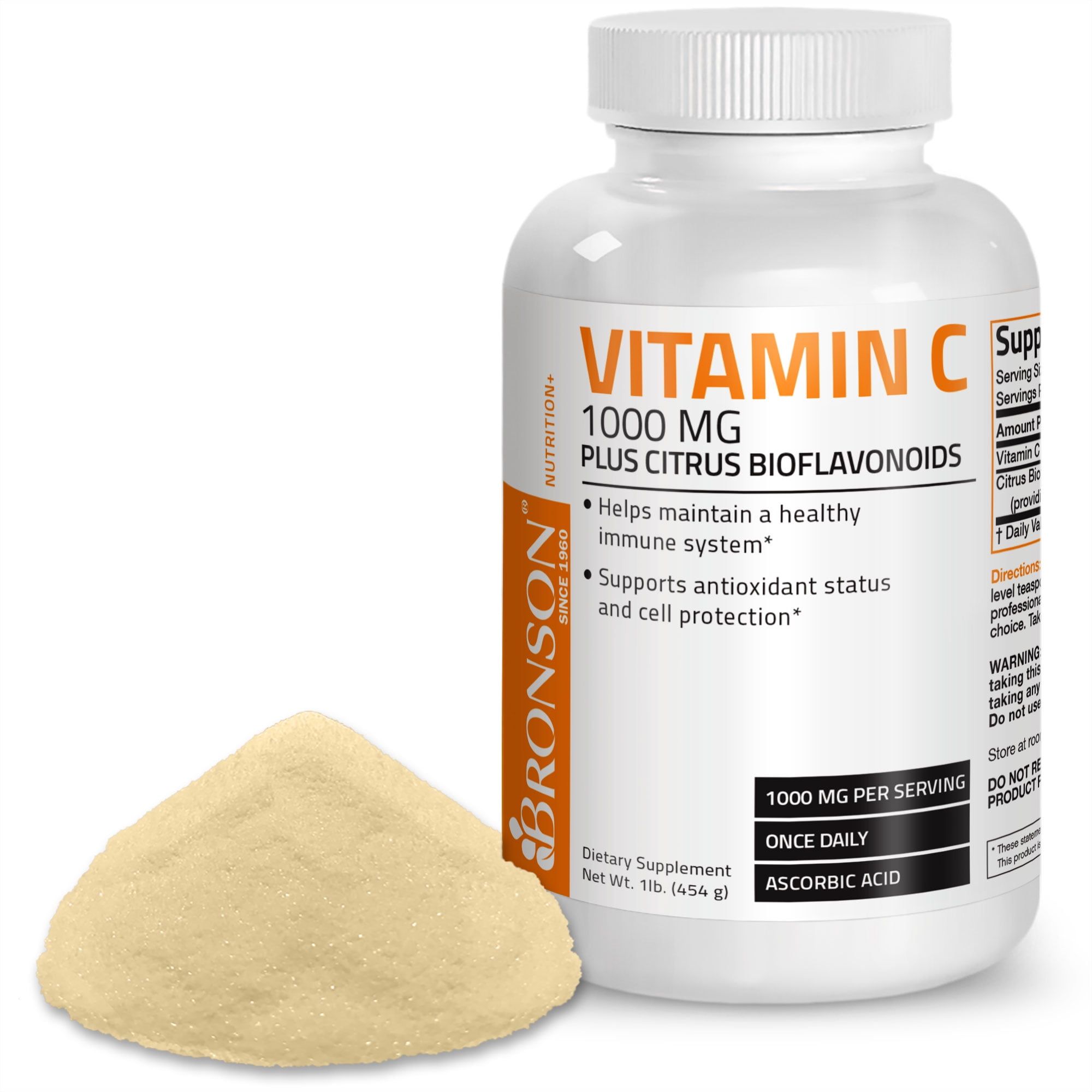 Bronson Vitamin C Crystals Powder with Citrus Bioflavonoids, Antioxidant Immune Support, 1 lb