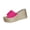 Hot Pink, variant on Women Wedge Hight Heel Slippers Flocked Peep Toe Comfortable Summer Casual Platform Sandals, Yellow