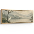 thumbnail image 4 of Large Framed Canvas Print Japanese Style Landscape Wall Art Japandi Decorative for Living room Bedroom - 60"x20" Natural Frame, 4 of 7