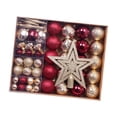 thumbnail image 4 of Adornos navideños de bolas, adornos navideños, regalo ideal y práctico, para de , decoraciones para árboles de para festivales de Rojo oscuro y dorado, 4 of 8