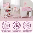 thumbnail image 4 of Badger Basket Wooden Doll Bed with Bed Liner, Pillows and Two Storage Baskets - Fits 18-Inch Dolls, White/Rose, 4 of 5