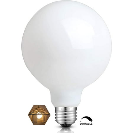 

12W Dimmable Large LED Globe Bulb 85W Equivalent 850 Lumens 2700K Warm White E26 Medium Base Vintage Edison G125 Large Globe Milky Glass LED Filament Light Bulb Deep Dimming Version
